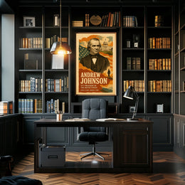 Andrew Johnson 17th President of the United States Layered Digital Collage Poster