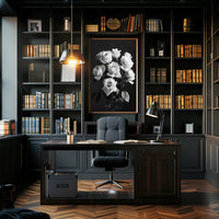 Striking Black-and-White Roses Photorealistic Art Poster PosterGoat