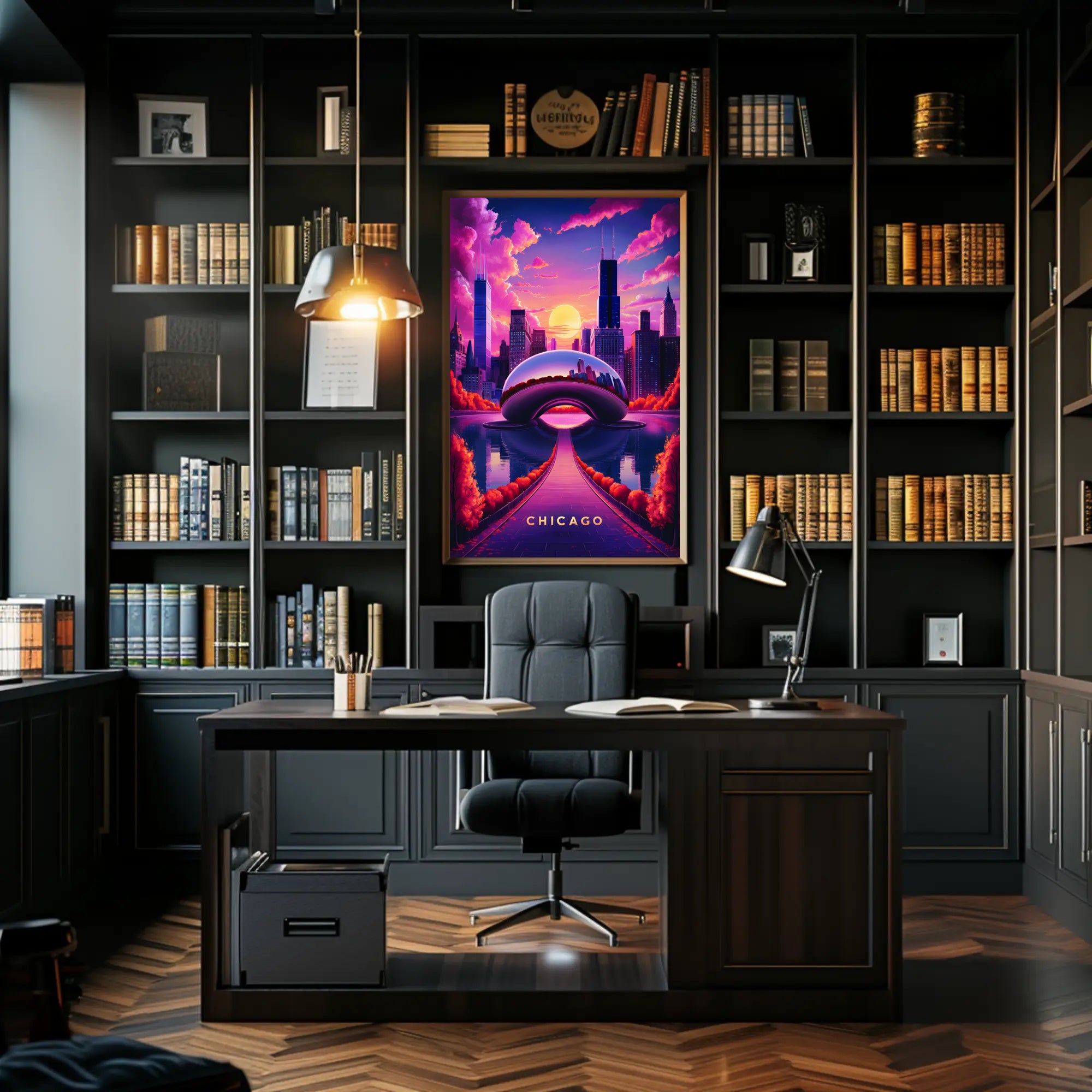 Dreamy Chicago Sunset Poster