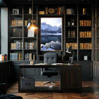 Serene Winter Lake Scene in National Park Poster