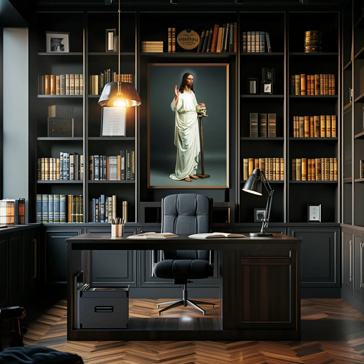 Symbolic Figure with Skull Poster