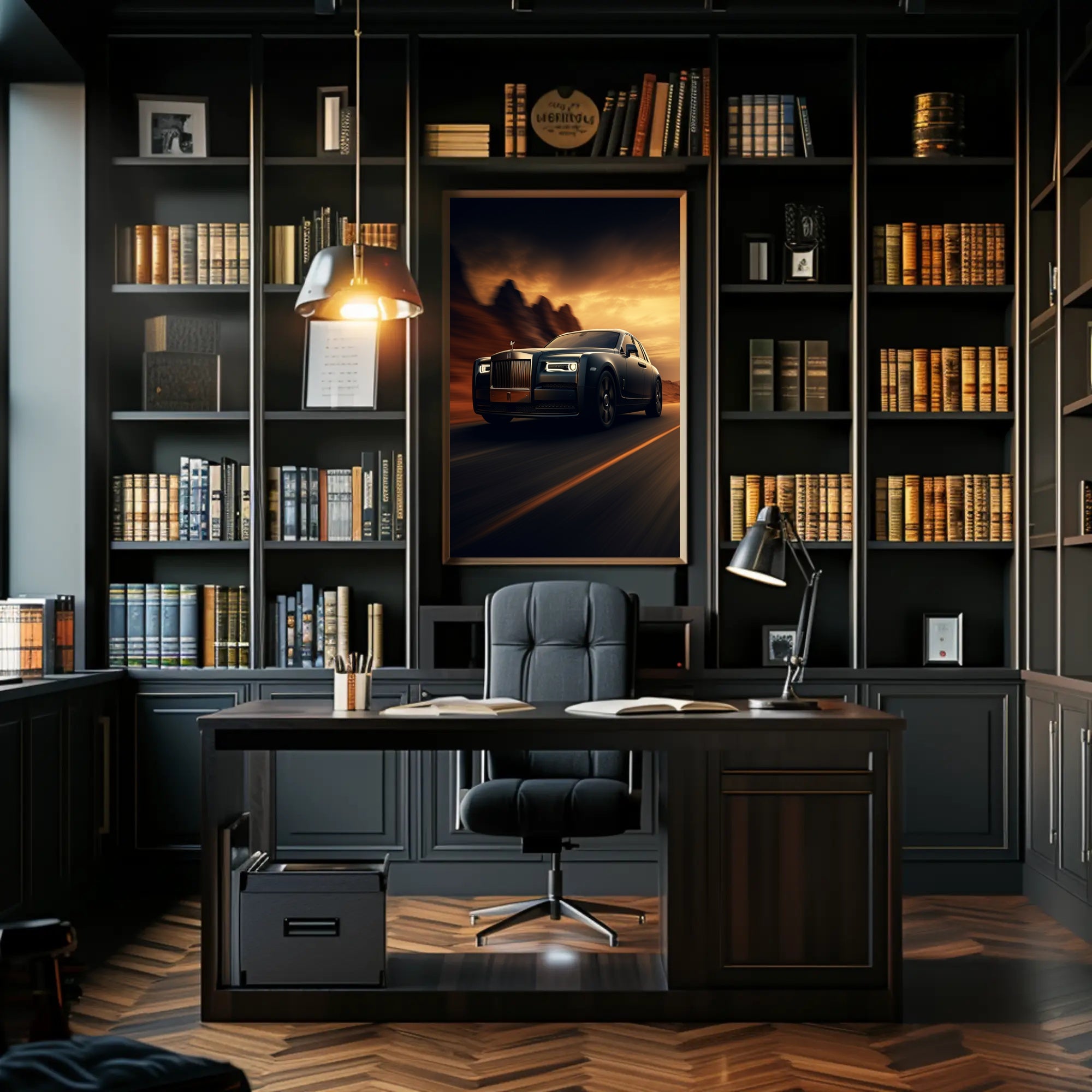 Luxurious Ride at Sunset Poster PosterGoat