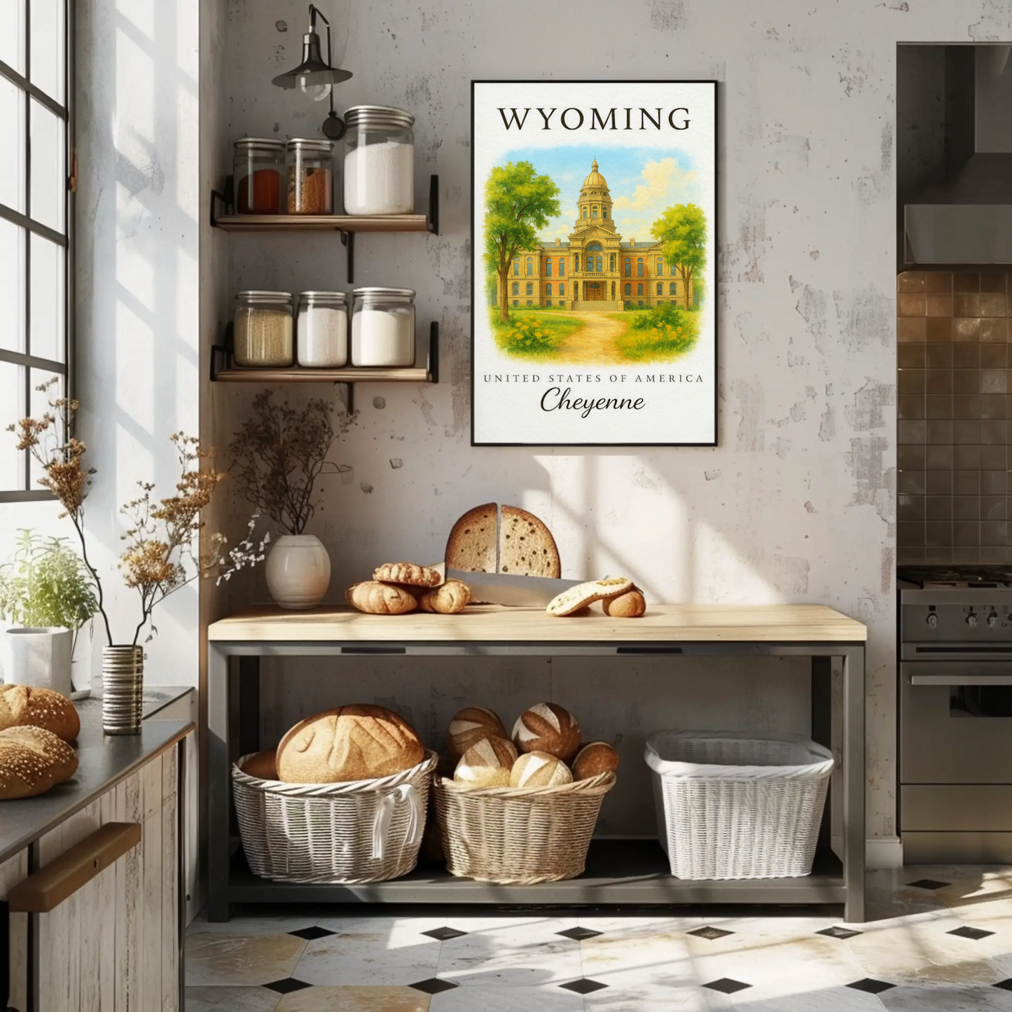 Cheyenne Wyoming Historic State Capitol Landmark Travel Poster Travel Poster