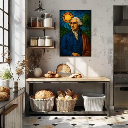 George Washington Stained Glass Tribute Poster