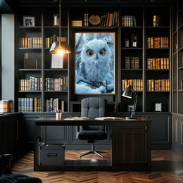 Majestic Snowy Owl Photorealistic Winter Poster PosterGoat