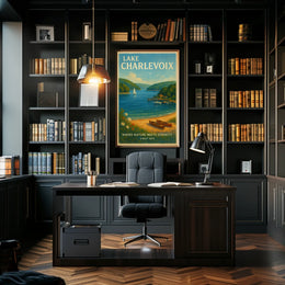 Lake Charlevoix Escape: Vintage Travel Poster