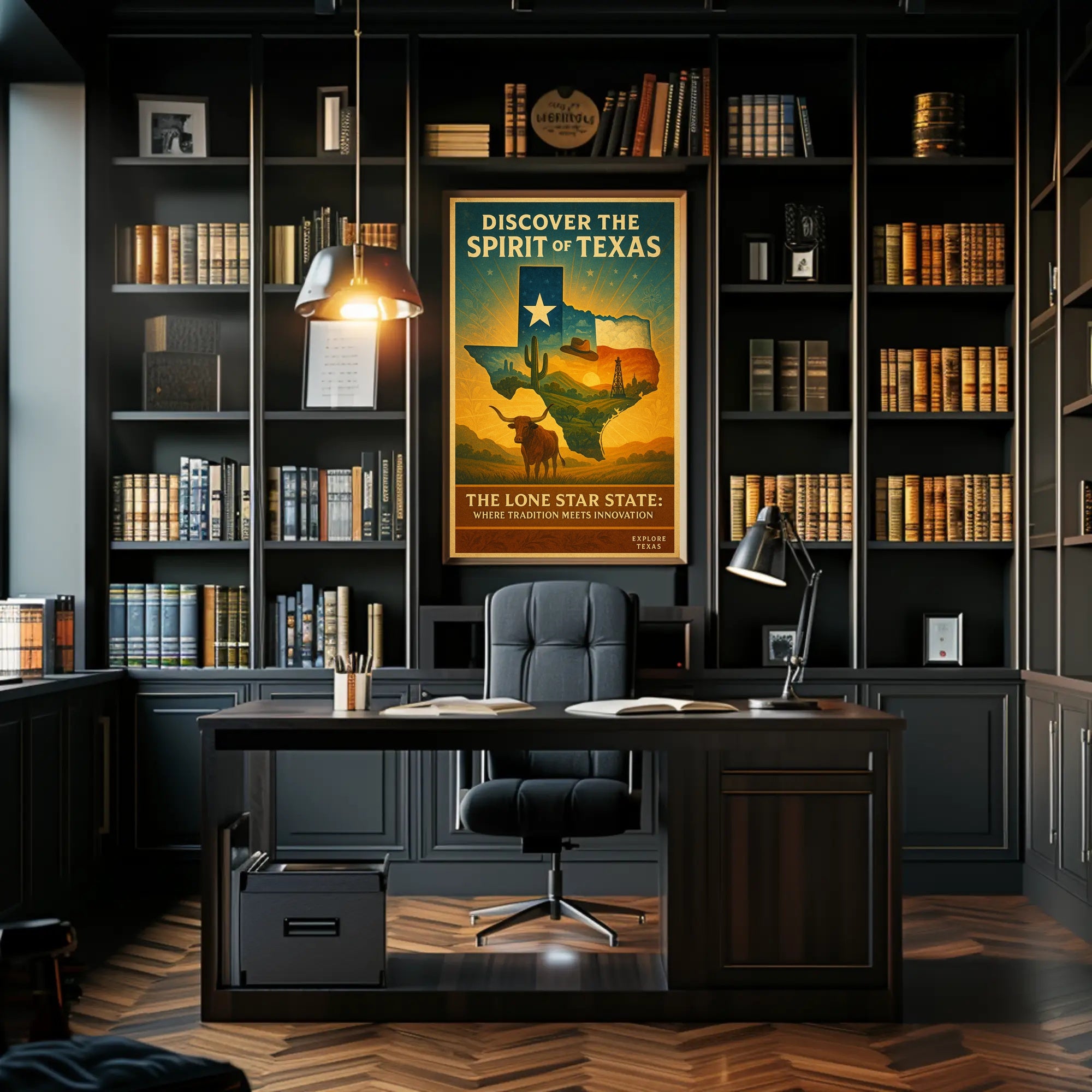 Texas Vintage Travel Poster Wall Art Print