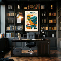 California The Golden State Wall Art Print PosterGoat