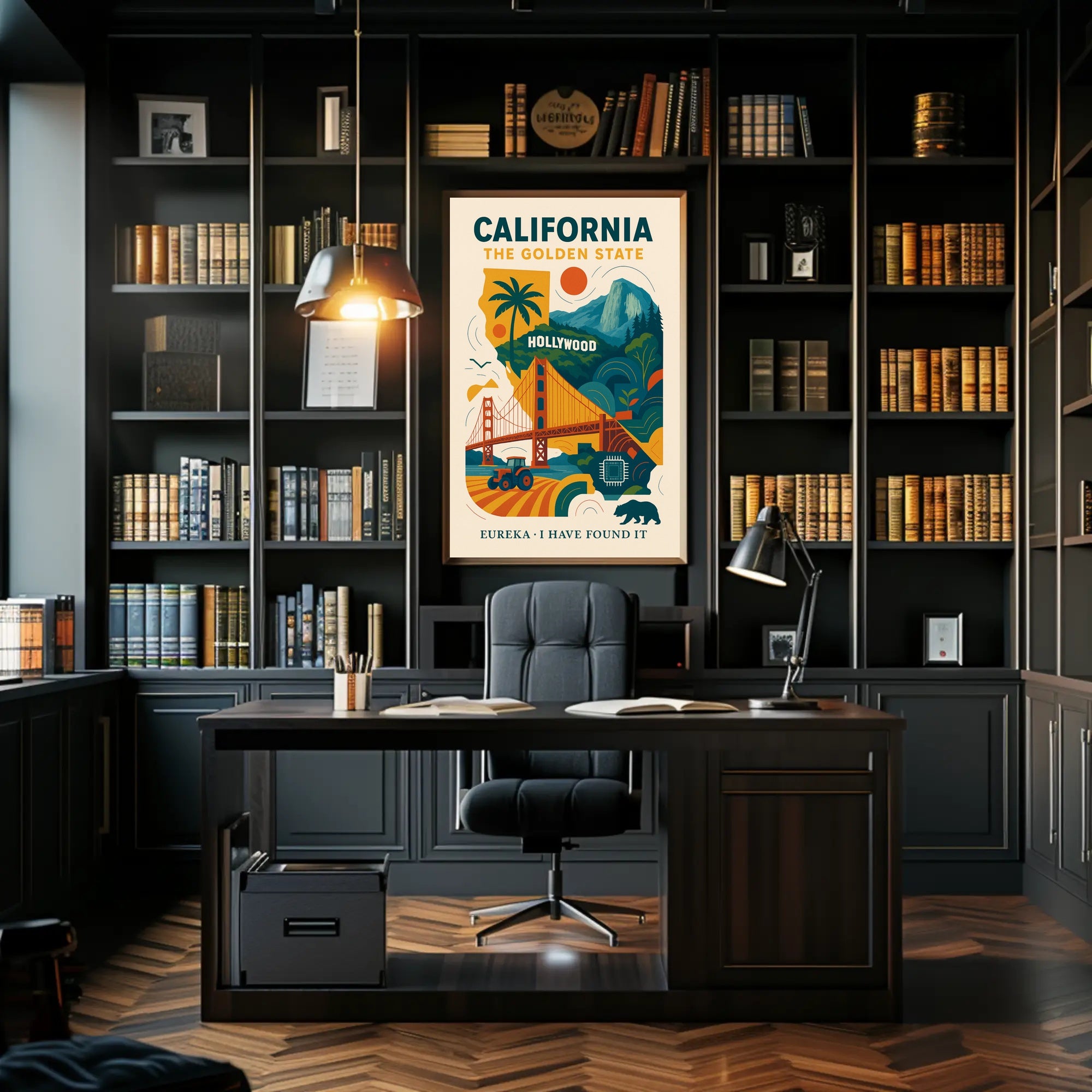 California The Golden State Wall Art Print PosterGoat