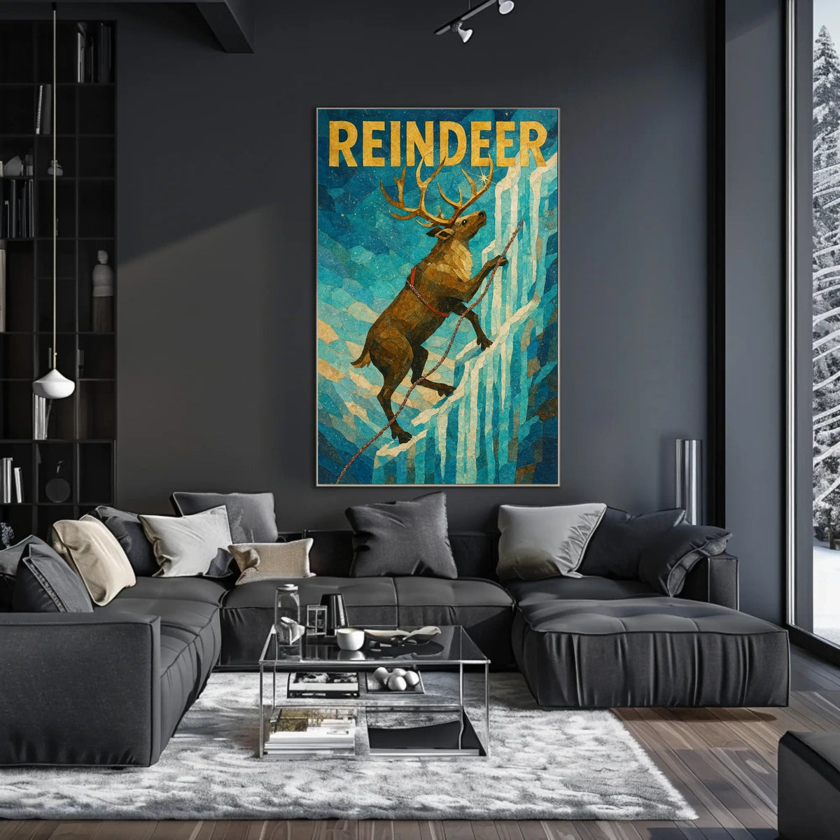 Majestic Reindeer Adventure Animal Poster