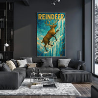Majestic Reindeer Adventure Animal Poster