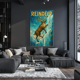Majestic Reindeer Adventure Animal Poster