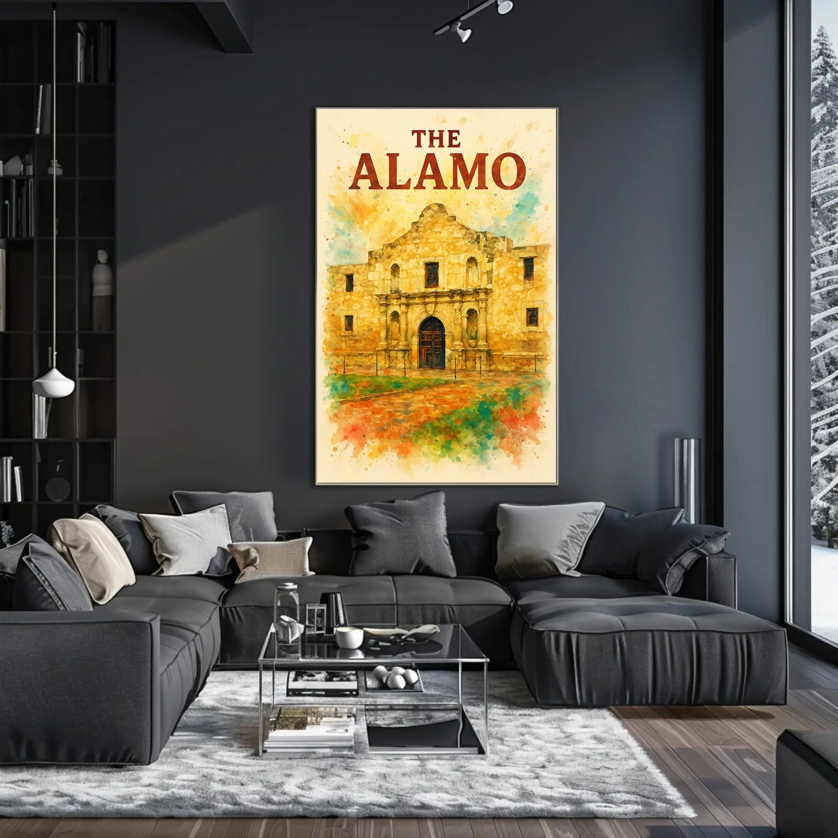 Alamo Watercolor Poster: Historic Texas Revolution Art