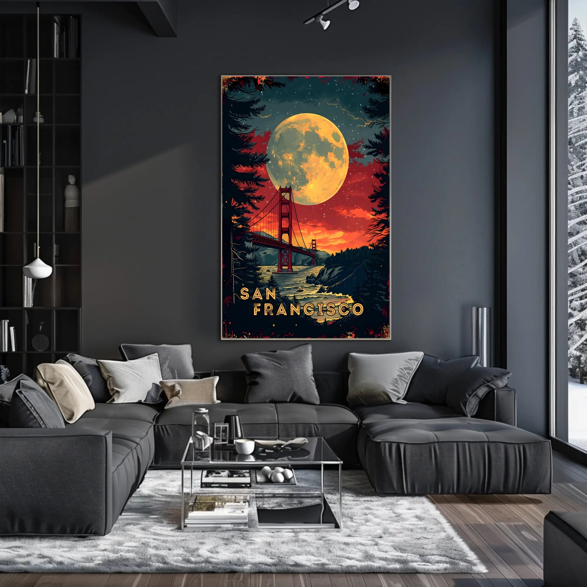 Moonlit San Francisco Poster