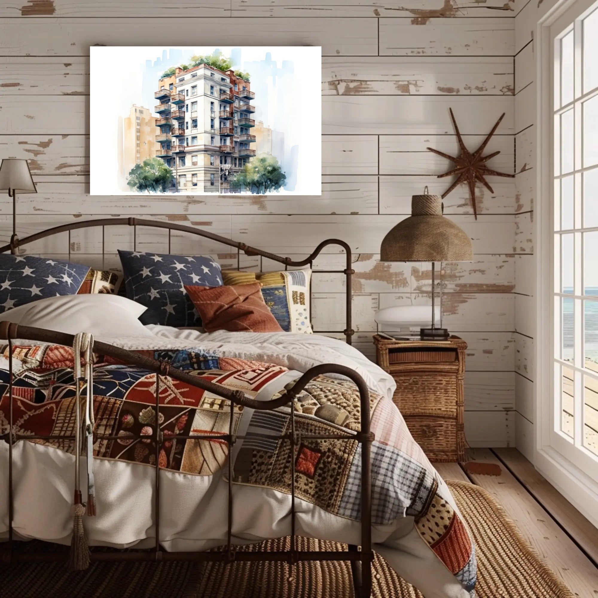 Urban Architectural Watercolor Poster