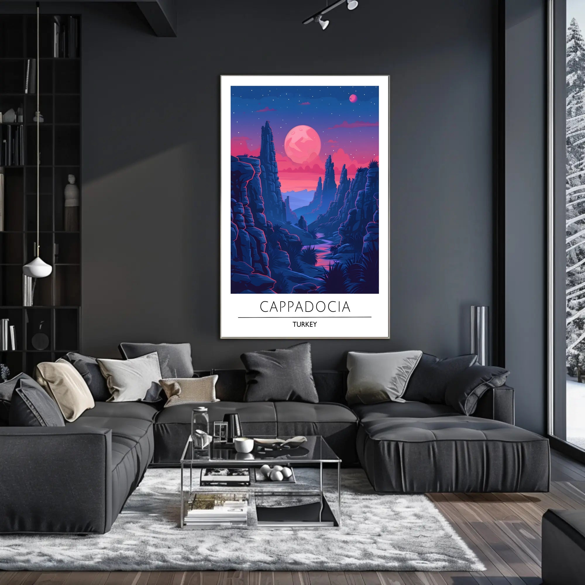 Cappadocia Nightscape Adventure Travel Poster