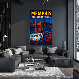 Memphis Riverfront Noël Poster