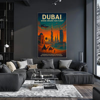 Dubai Skyline Poster Dream Travel Art For Home Decor Lovers