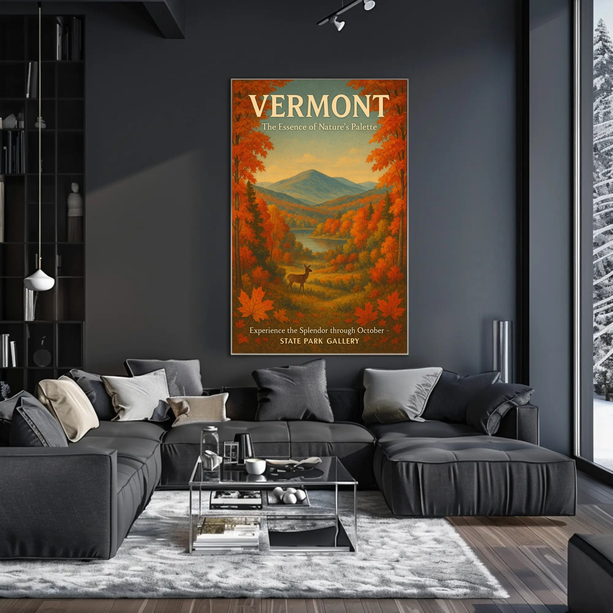 Vermont Autumn Scenic Poster Wall Art Print
