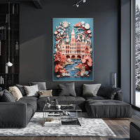 Whimsical Cityscape In Bloom Poster