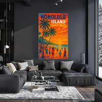 Honolulu Island Christmas Poster