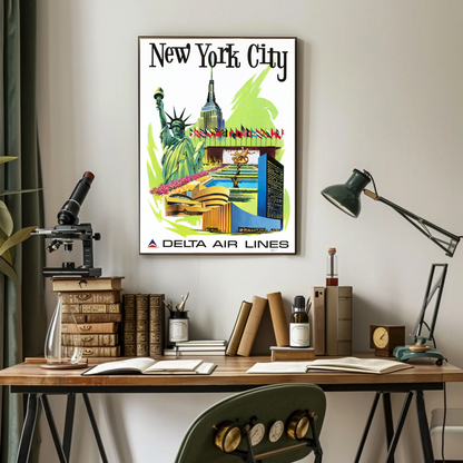 New York City Air Lines Travel Poster