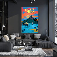 Bora Bora Romance Vintage Travel Poster PosterGoat