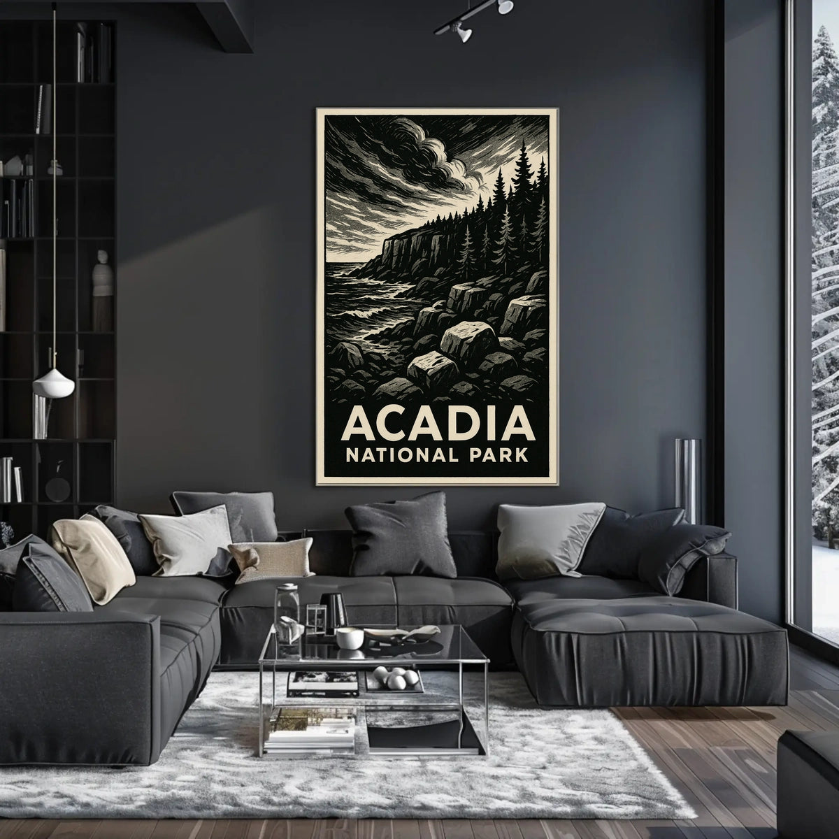 Acadia National Park Wanderlust Vintage Travel Poster