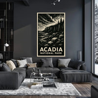 Acadia National Park Wanderlust Vintage Travel Poster