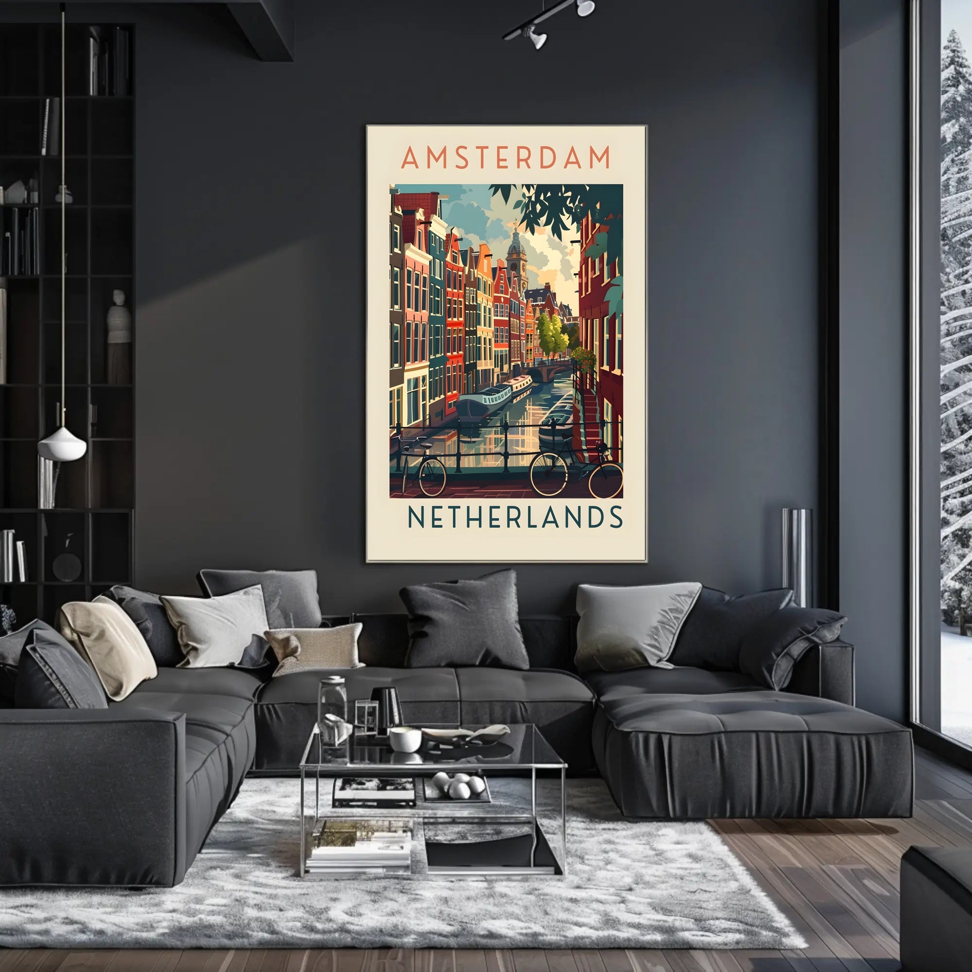 Amsterdam Canal Scene Poster