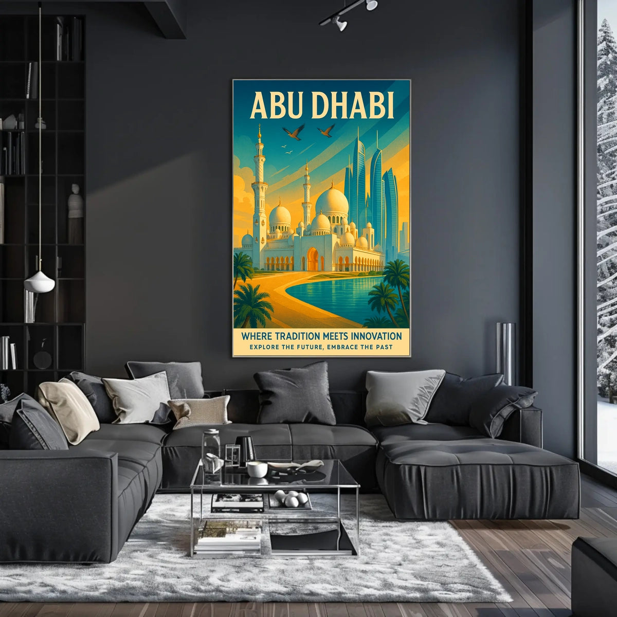 Abu Dhabi Fusion of Tradition and Modernity Urban Cityscape Poster