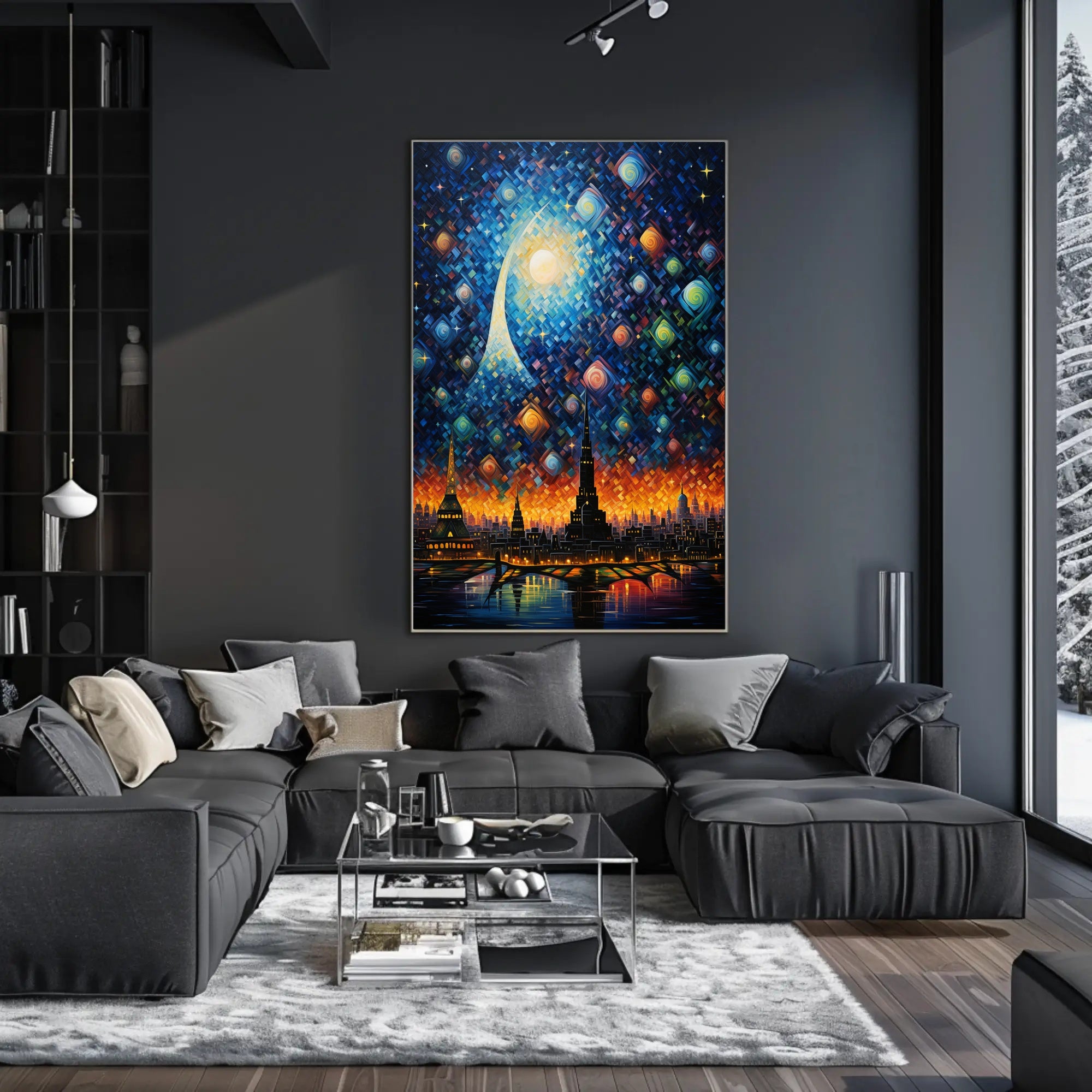 Celestial Cityscape Poster