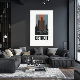 Detroit Skyline Art Poster
