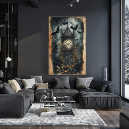 Haunted Clock Tower Gothic Artistic Pop Culture Poster
