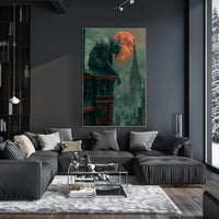 Gothic Gargoyle Overlooking Medieval City Fantasy or Mythology Poster PosterGoat