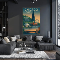 Discover Chicago Landmarks Poster
