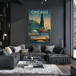 Discover Chicago Landmarks Poster