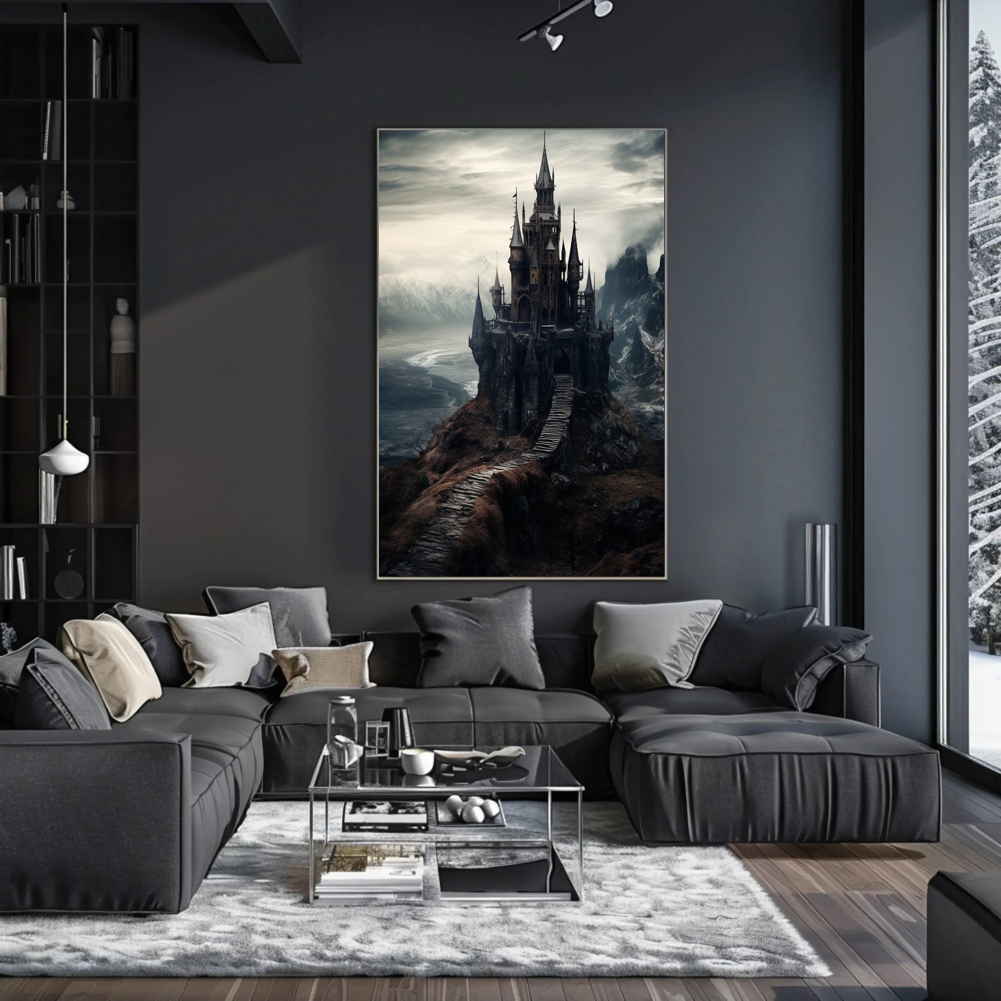 Enchanted Castle On A Cliff Poster