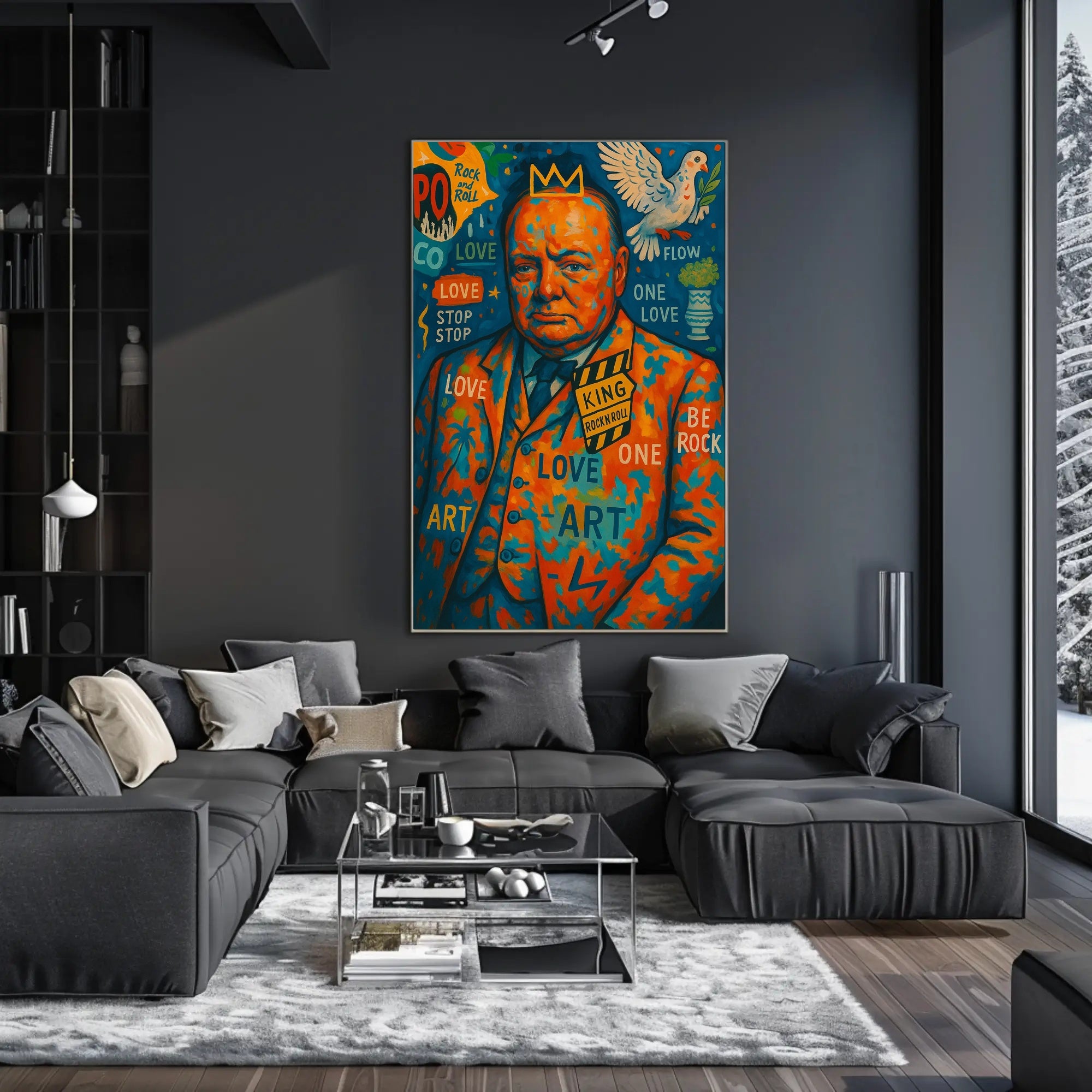 Portrait with Peace Dove: Abstract, Artistic, or Pop Culture Poster