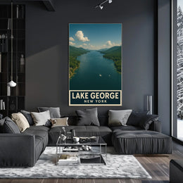 Lake George New York Poster Vintage Travel Wall Art