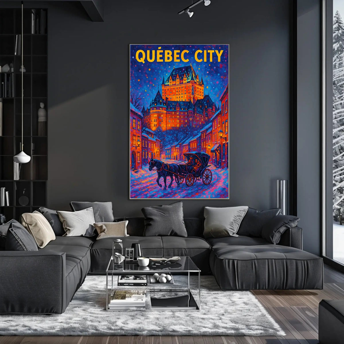 Québec City Winter Scene Poster