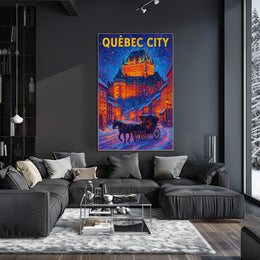 Québec City Winter Scene Poster