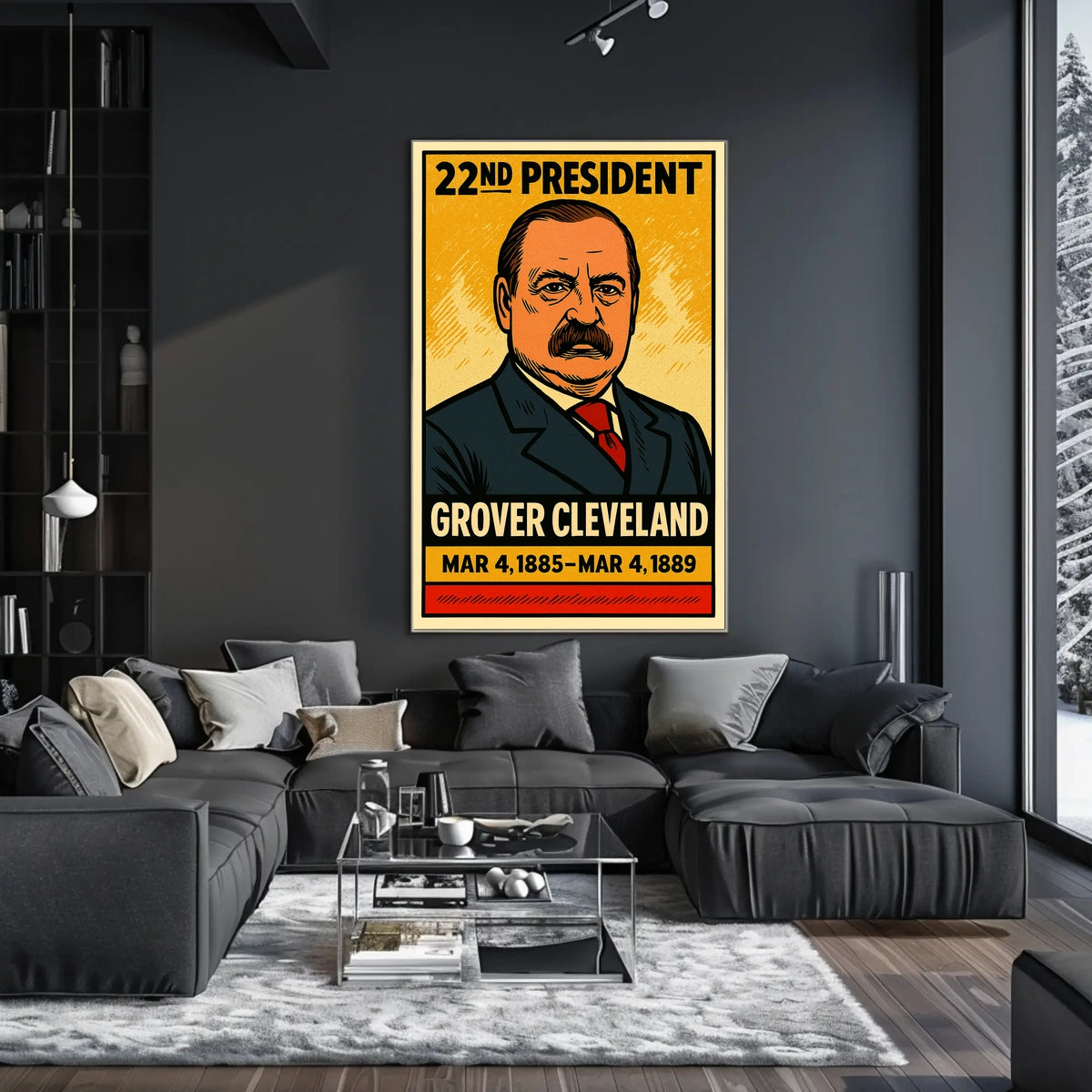 Grover Cleveland 22nd President of the United States Inked Comic Style Poster