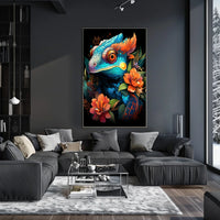 Vibrant Chameleon Fantasy Poster