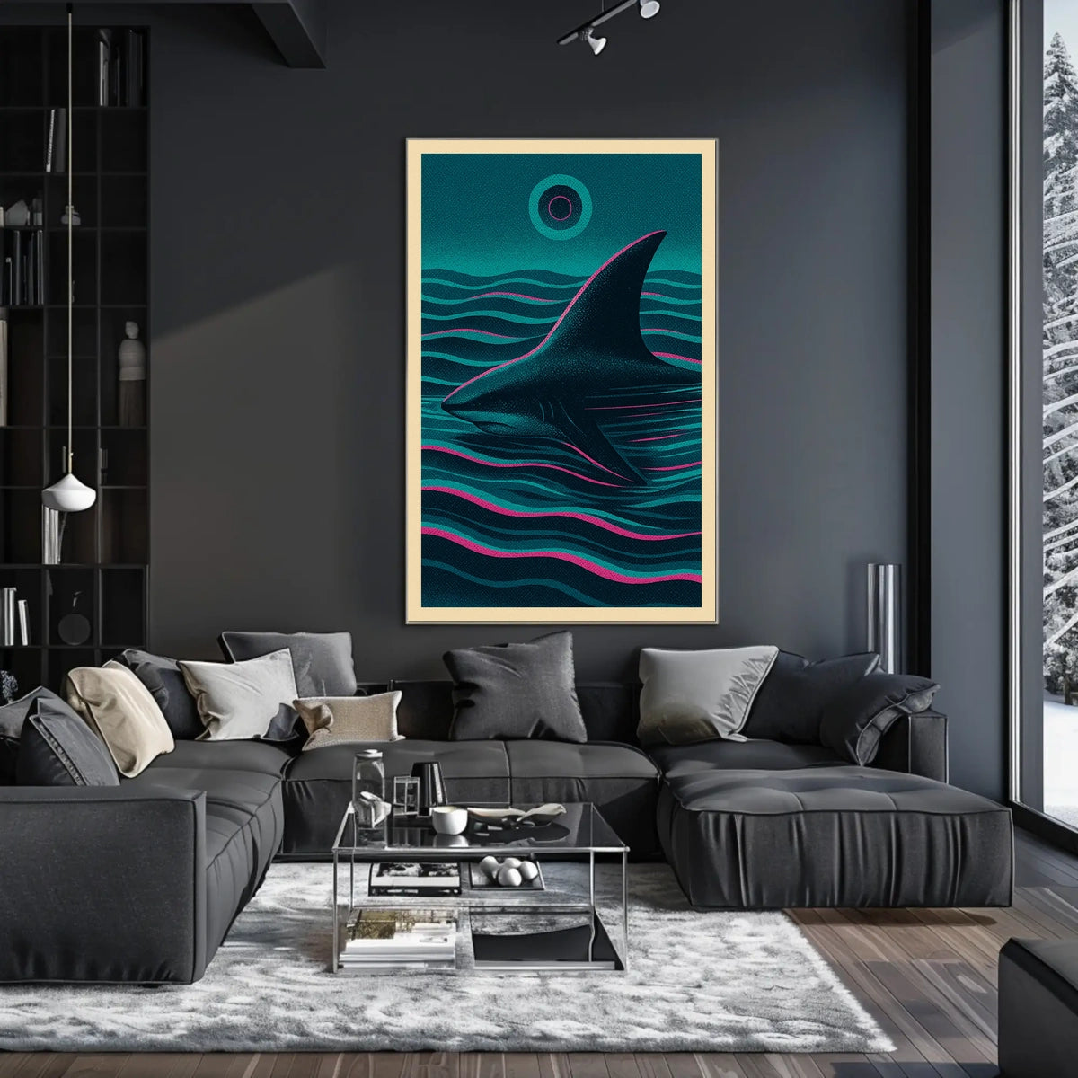 Shark In The Waves Poster