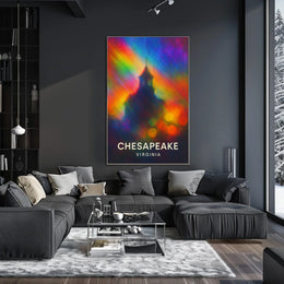 Chesapeake Virginia Scenic Travel Art Minimalist Realism Decor Souvenir Wanderlust Cityscape Inspiration Poster