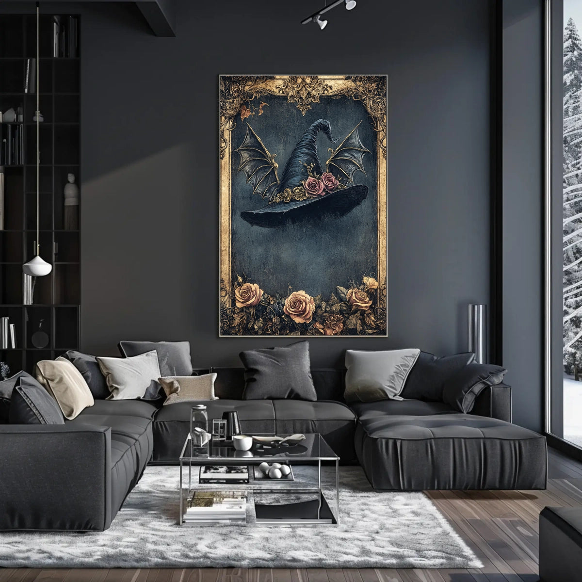 Magical Witch's Hat with Roses Artistic Poster