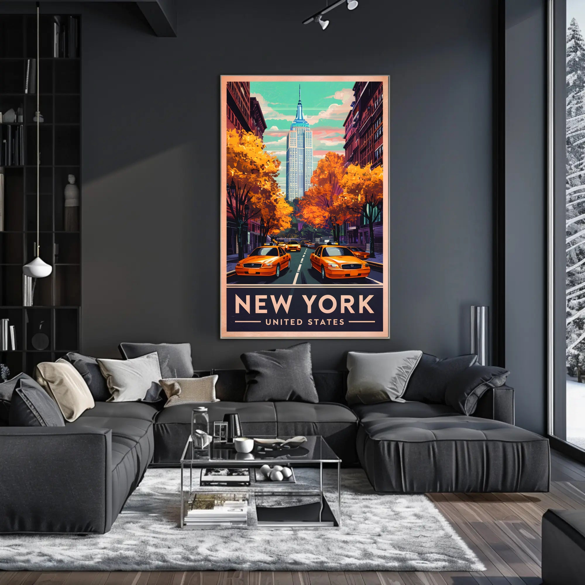 New York City Autumn Scene Poster