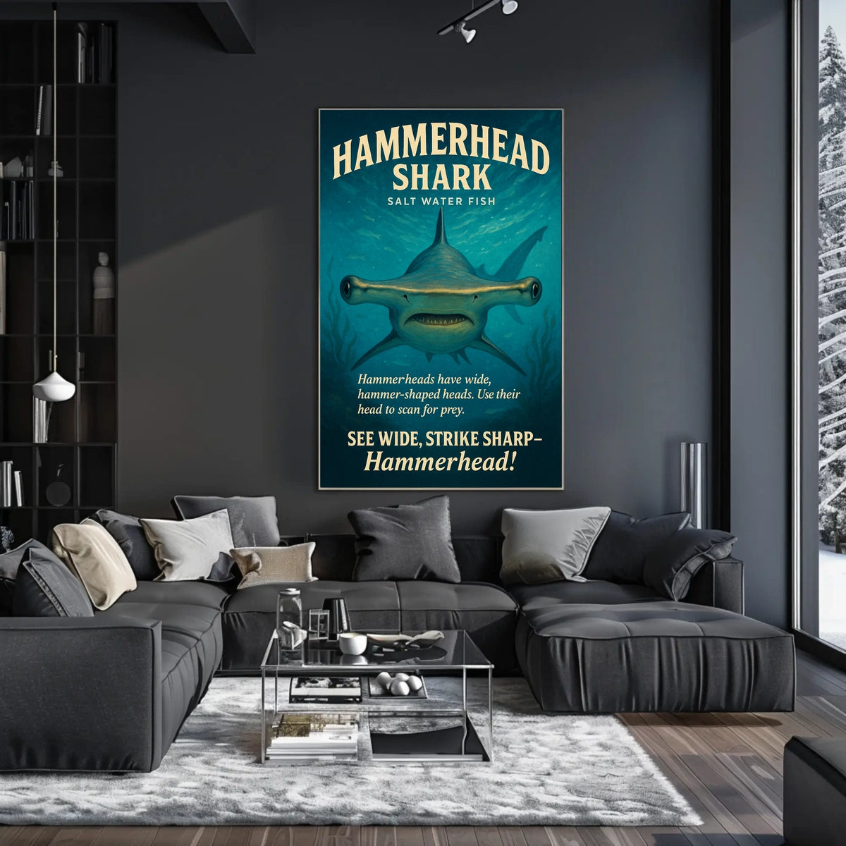 Hammerhead Shark Saltwater Predator Poster