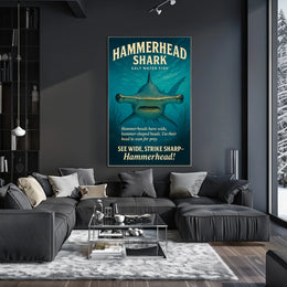 Hammerhead Shark Saltwater Predator Poster